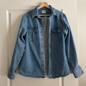 Workwear medium wash denim button down